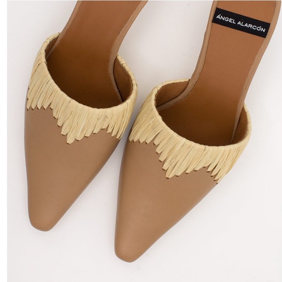 Angel Alarcon GRABLE size 39 / US 8 beige heeled pointed toe mule made in Spain - Picture 5 of 6
